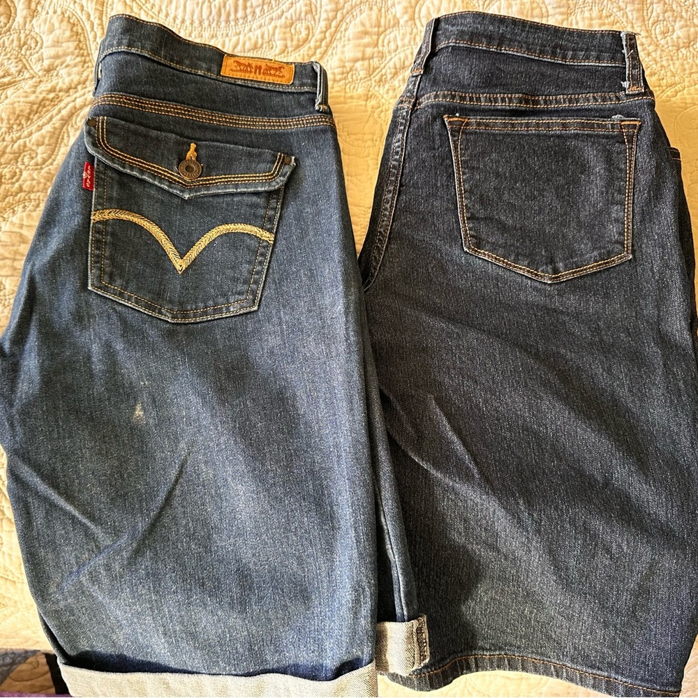 2 pairs denim shorts. Size 8